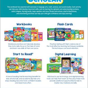 School Zone - Kindergarten Super Scholar Workbook - 128 Pages, Ages 5 to 6, Shapes, Colors, Beginning Sounds, Identifying Patterns, and More