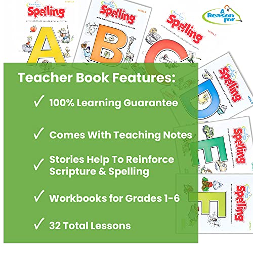 3rd Grade Spelling Homeschool Pack Level C by A Reason Set - Complete Curriculum Kit for Third Graders - Practice Workbook for Words, Vocabulary & Comprehension Skills - Kids Help Learning Workbooks