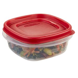 rubbermaid easy find lids food storage container, 1.25 cup, racer red