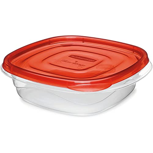 Rubbermaid TakeAlongs 2.9-Cup Square Food Storage Containers, 4-Pack, Chili Red