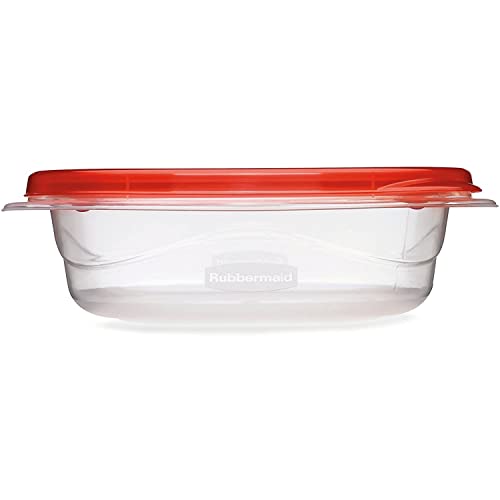 Rubbermaid TakeAlongs 2.9-Cup Square Food Storage Containers, 4-Pack, Chili Red