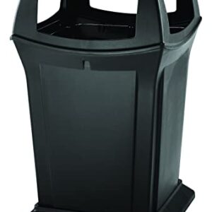 Rubbermaid Commercial Products Ranger Outdoor Trash Can with Lid, 45-Gallon, Plastic, Black, Indoor/Ourdoor Garbage Can for Parks/Shopping Malls/Festivals/Stadiums