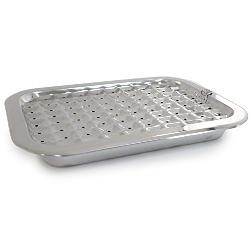 Norpro 274 Stainless Steel Broil/Roast Pan Set, 17 inch, Silver