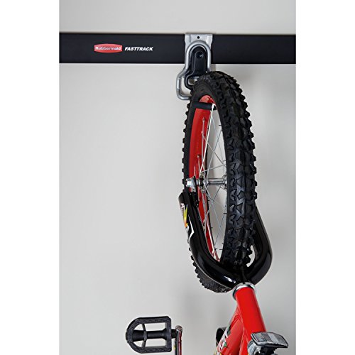 Rubbermaid FastTrack Garage Organization System, Vertical Bike Hook, Bike Storage, Holds up to 50 Pounds, Wall Mount and Heavy Duty Garage Hanger