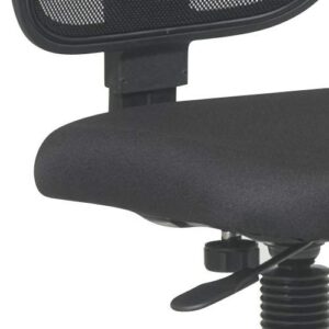 Office Star DC Series Deluxe Breathable Mesh Back Ergonomic Drafting Chair with Lumbar Support and Adjustable Footring, Black Fabric