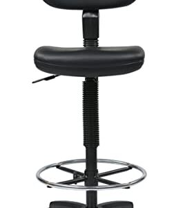 Office Star DC Series Adjustable Drafting Chair with Foot Ring and Sculptured Foam Seat, Black Vinyl