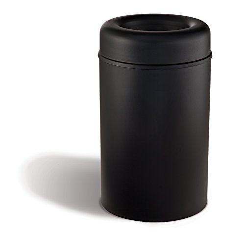 Rubbermaid Commercial Crowne Open Top Trash Can, Round, Black, 30 Gallon, FGAOT30BKPL