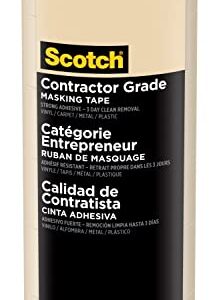 Scotch Contractor Grade Masking Tape, 1.88 inches by 60.1 yards (360 yards total), 2020, 6 Rolls