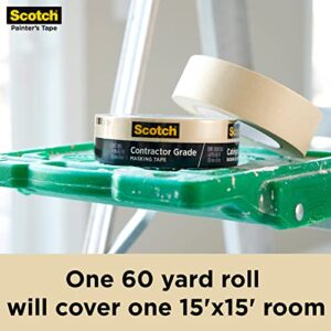 Scotch Contractor Grade Masking Tape, 1.88 inches by 60.1 yards (360 yards total), 2020, 6 Rolls