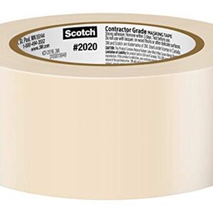 Scotch Contractor Grade Masking Tape, 1.88 inches by 60.1 yards (360 yards total), 2020, 6 Rolls