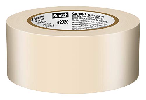 Scotch Contractor Grade Masking Tape, 1.88 inches by 60.1 yards (360 yards total), 2020, 6 Rolls