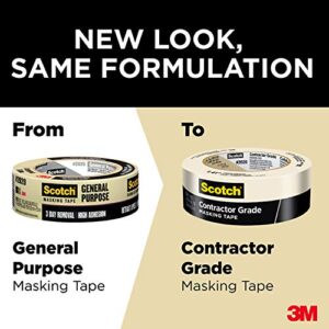 Scotch Contractor Grade Masking Tape, 1.88 inches by 60.1 yards (360 yards total), 2020, 6 Rolls