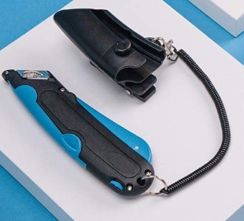 COSCO Box Cutter Knife w/Shielded Blade, Black/Blue (091524)