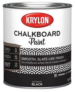 krylon k05223000 chalkboard paint special purpose brush-on, black, quart, 1 quarts (pack of 1)