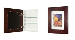 fox hollow furnishings 14×18 concealed medicine cabinet (large), a recessed mirrorless medicine cabinet with a picture frame door (espresso)