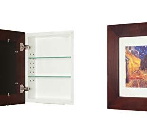 Fox Hollow Furnishings 14x18 Concealed Medicine Cabinet (Large), a Recessed Mirrorless Medicine Cabinet with a Picture Frame Door (Espresso)