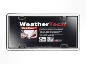 weathertech clearcover license plate cover and frame, white / black