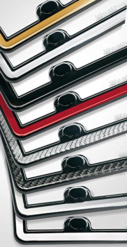 WeatherTech ClearCover License Plate Cover and Frame, White / Black