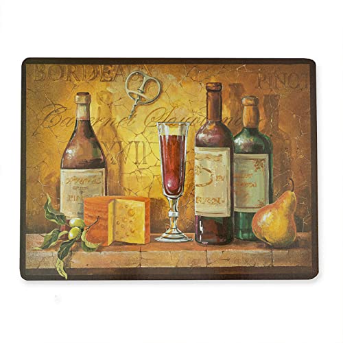 Benson Mills Cork Placemats Set of 4, Thick Cork Place Mats for Kitchen and Dining Tables, Easy Clean Table Mats (12" x 16" Rectangular Set of 4, Bordeaux Wine)