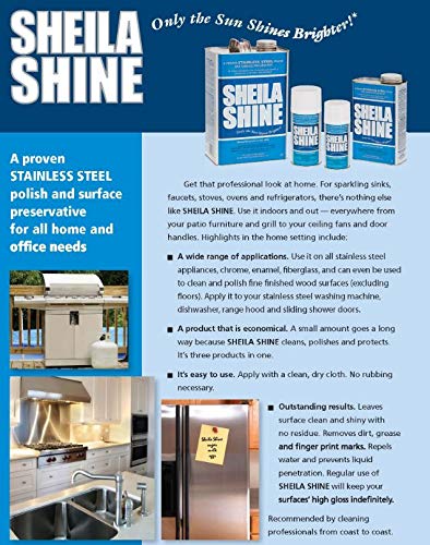 Sheila Shine Stainless Steel Cleaner and Polish 1 Quart Can Sold Indivdually