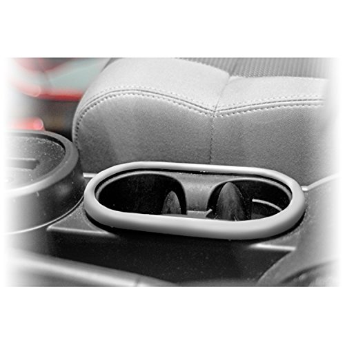 Rugged Ridge 11151.13 Cup Holder Trim, Front, Brushed Silver; 07-10 Jeep Wrangler JK