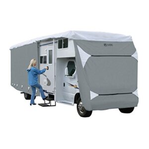 classic accessories over drive polypro 3 deluxe class c rv cover, fits 29′ – 32′ rvs, model 5, air vents, water-repellant top panel, durable, breathable, resists tears and rips, grey/white