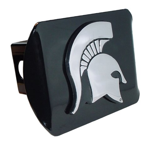 Elektroplate Michigan State Spartan Head Black Standard Metal Hitch Cover