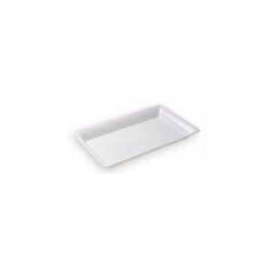 white plastic serving tray, rectangular 18″ x 12″