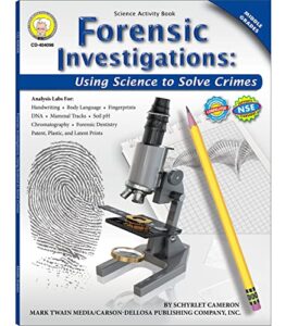 mark twain forensic investigations workbook, using science to solve high crimes middle school books, critical thinking for kids, dna and handwriting analysis labs, classroom or homeschool curriculum