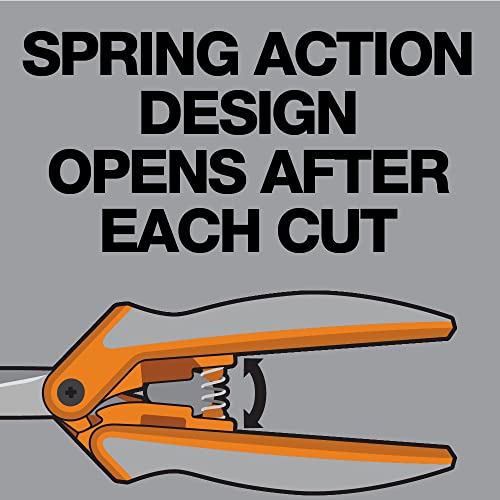 Fiskars Scissors 190520-1001 Titanium Micro-Tip Easy Action Scissors, 6 Inch, Orange