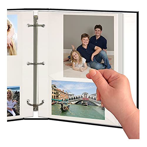 Pioneer Photo Albums Magnetic Self-Stick 3-Ring Photo Album 100 Pages (50 Sheets), Navy Blue