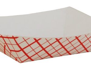 Southern Champion Tray 0409 #50 Southland Paperboard Food Tray, 1/2 lb Capacity, Red Check (Case of 1000)