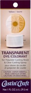 environmental technology castin’ craft universal transparent resin dye (1 oz | yellow-colored) liquid coloring pigments for polyester & casting epoxy | diy jewelry making concentrated colorant drops