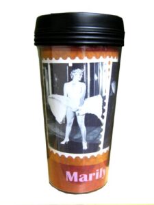 marilyn monroe 16 oz travel coffee mug