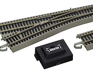 Bachmann Trains - Snap-Fit E-Z TRACK #4 TURNOUT - RIGHT (1/card) - NICKEL SILVER Rail With Gray Roadbed - HO Scale