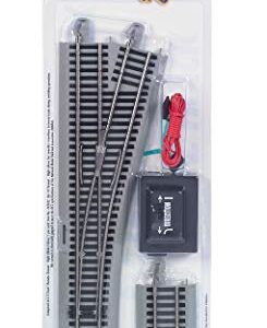 Bachmann Trains - Snap-Fit E-Z TRACK #4 TURNOUT - RIGHT (1/card) - NICKEL SILVER Rail With Gray Roadbed - HO Scale