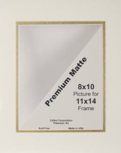 callen photo mat double hand cut with bevel edge, 11 by 14-inch, ivory gold core