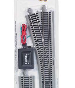 Bachmann Trains - Snap-Fit E-Z TRACK #4 TURNOUT - LEFT (1/card) - NICKEL SILVER Rail With Gray Roadbed - HO Scale