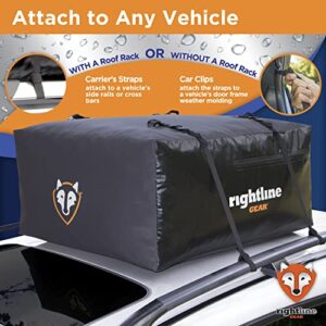 Rightline Gear Sport Jr Car Top Carrier, 10 cu ft Sized for Compact Cars, 100% Waterproof Zipper, Attaches With or Without Roof Rack