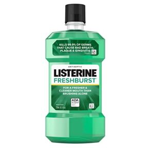 listerine freshburst antiseptic mouthwash for bad breath, kills 99% of germs that cause bad breath & fight plaque & gingivitis, ada accepted mouthwash, spearmint, 8.5 fl. oz (250 ml)