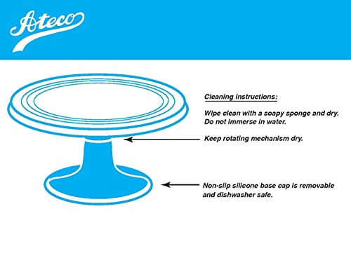 Ateco Revolving Cake Decorating Stand, Aluminum Turntable and Base with Non-Slip Pad, 12-Inch Round