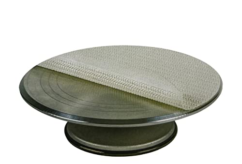 Ateco Revolving Cake Decorating Stand, Aluminum Turntable and Base with Non-Slip Pad, 12-Inch Round