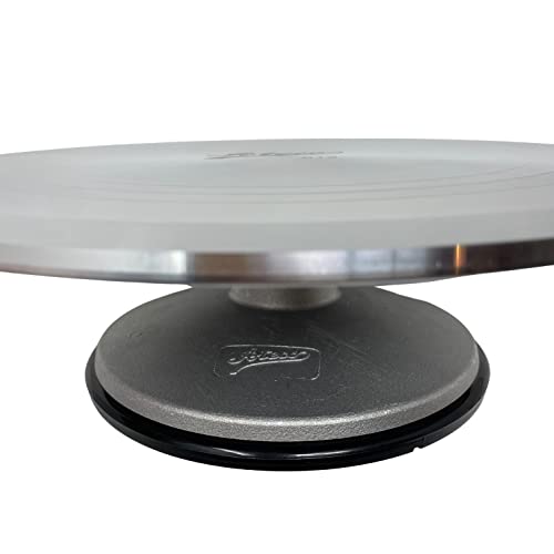 Ateco Revolving Cake Decorating Stand, Aluminum Turntable and Base with Non-Slip Pad, 12-Inch Round