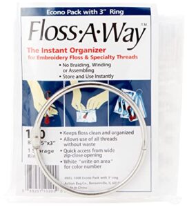 action bag floss-a-way organizer, 3 by 5-inch, 100-pack