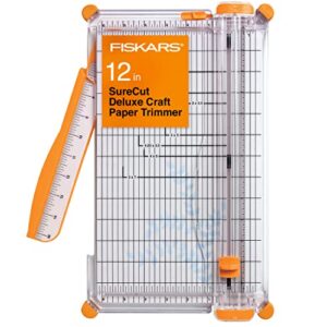fiskars craft supplies: paper cutter, paper trimmer for crafts, photos, and stationary, 12” cut length (152490-1006) (packaging may vary)