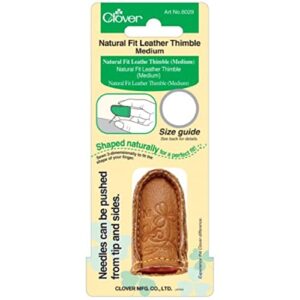 clover natural fit leather thimble-medium -6029