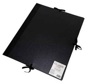 daler-rowney cachet classic portfolio, hard cover with cloth ties, 14 x 18 inches, black (471301418)