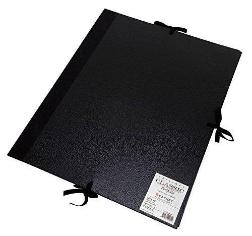 Daler-Rowney Cachet Classic Portfolio, Hard Cover with Cloth Ties, 14 x 18 inches, Black (471301418)