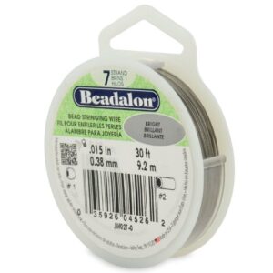 beadalon 7-strand 0.015″ (0.38 mm) 30 ft (9.1 m) bright bead stringing wire.015