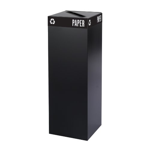 Safco Products 2984BL Public Square Recycling Receptacle Base, 42-Gallon (Top Sold Separately), Black